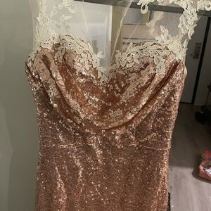 Rose Gold Sequin Bridesmaid Dress